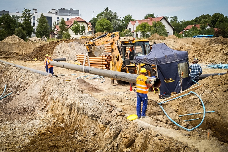 Budowa Nowej Bulońskiej w Gdańsku - dostarczenie rur przez HTI